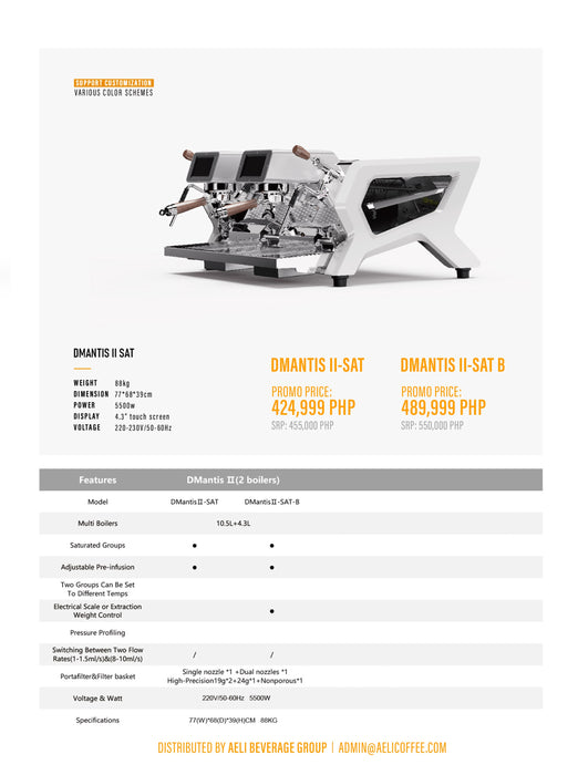 Wendougee MANTIS-II 2 Group Semi-Automatic Espresso Machine