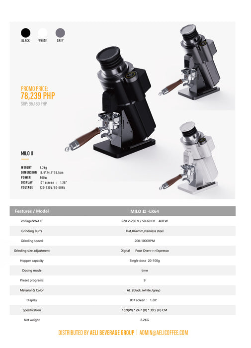 Wendougee MILO II Single Dose Coffee Grinder