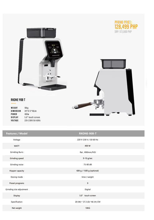 Wendougee RKONE90B-T Commercial Espresso Coffee Grinder