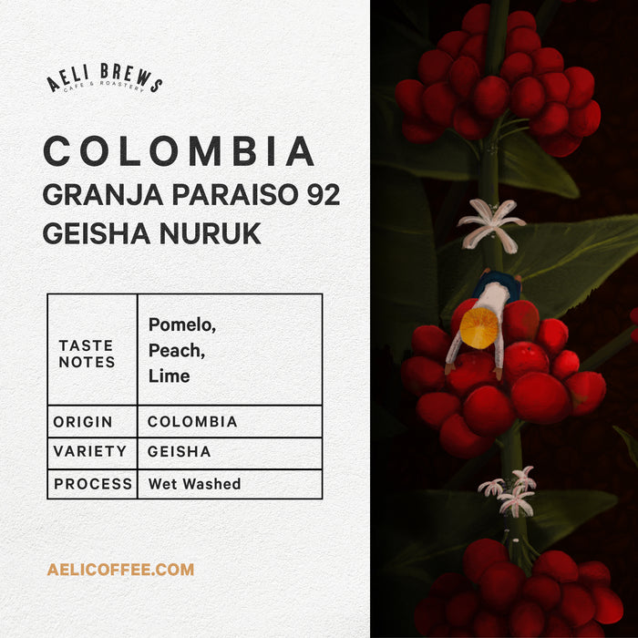 Colombia Granja Paraiso 92 Geisha Nuruk Coffee Beans